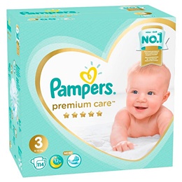 Подгузники Pampers Premium Care размер 3 (M) 6-10 кг (114 штук в упаковке)