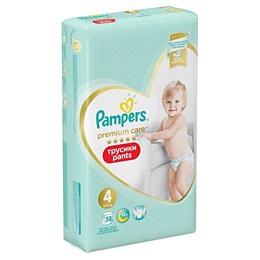 Подгузники Pampers Premium Care Pants размер 4 (L) 9-15 кг (58 штук в упаковке)