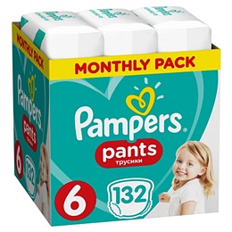 Подгузники-трусики Pampers Pants размер 6 (XXL) 15 кг (132 штуки в упаковке)