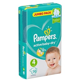 Подгузники Pampers Active Baby-Dry размер 4 (L) 9-14 кг (70 штук в упаковке)