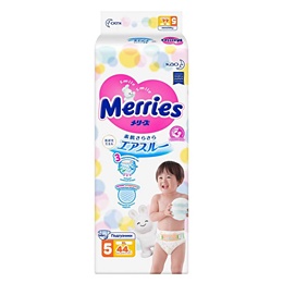 Подгузники Merries размер 5 (XL) 12-20 кг (44 штуки в упаковке)