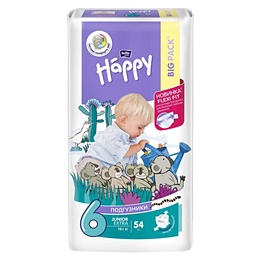 Подгузники Bella Baby Happy размер 6 (XXL) 16 кг (54 штуки в упаковке)