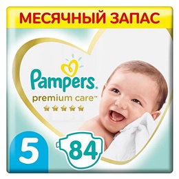 Подгузники Pampers Premium Care Junior Мега Супер Упаковка 5 (XL) 11-16 кг (84 штуки в упаковке)