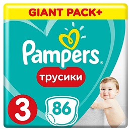 Подгузники-трусики Pampers Pants Midi Упаковка 3 (M) 6-11 кг (86 штук в упаковке)