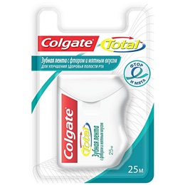 Зубная лента Colgate Total с фтором и мятным вкусом 25 м