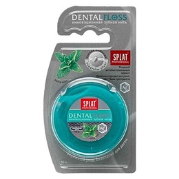 Зубная нить Splat DentalFloss мятная тонкая с волокнами серебра 30 м