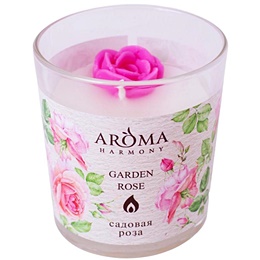 Свеча ароматическая Aroma Harmony Садовая роза (8x8x8.5 см)