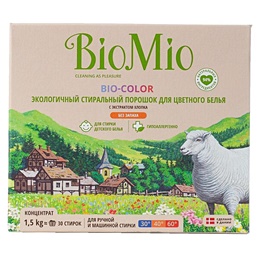 Порошок стиральный автомат BioMio Bio Color 1.5 кг (для цветного белья)