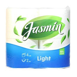 Бумага туалетная Jasmin Light 2-слойная белая (4 рулона в упаковке)